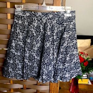 Beautiful Black and White Floral Flowing Skirt